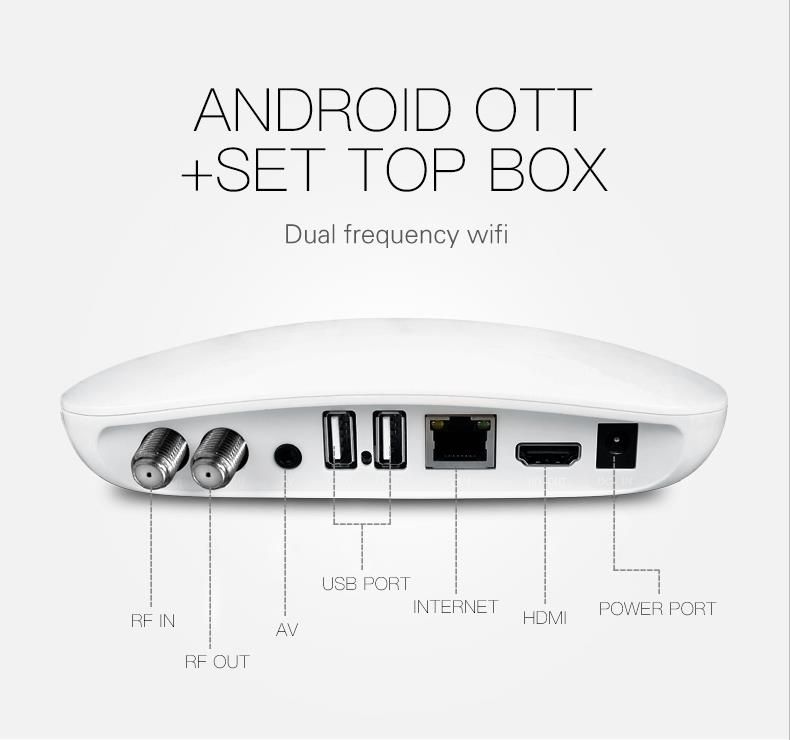 Android TV Box DVB S2 Combo with bluetooth DVB S2 Satellite Program and 1G tv box