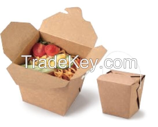Square Noodle Box with Handle Paper Box Disposable Box
