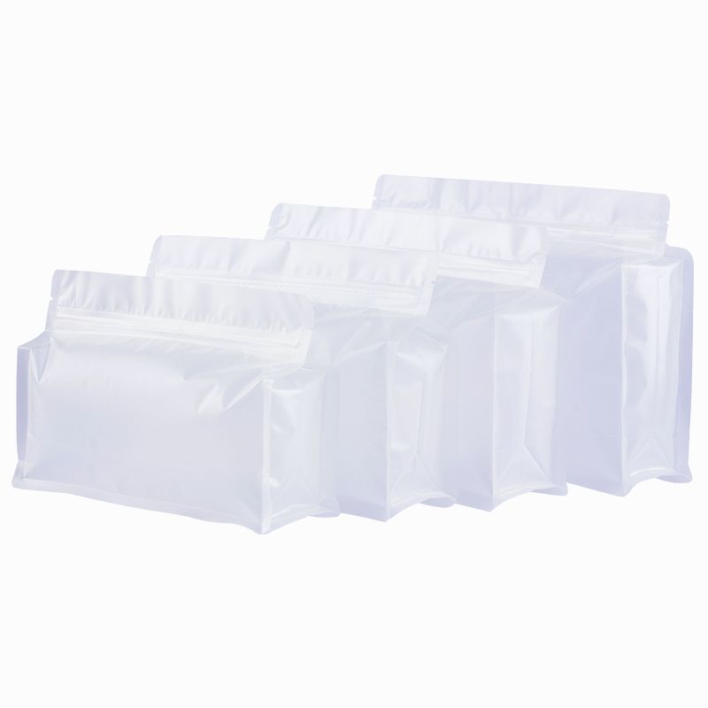 Custom plastic transparent flat bottom pouch with zipper