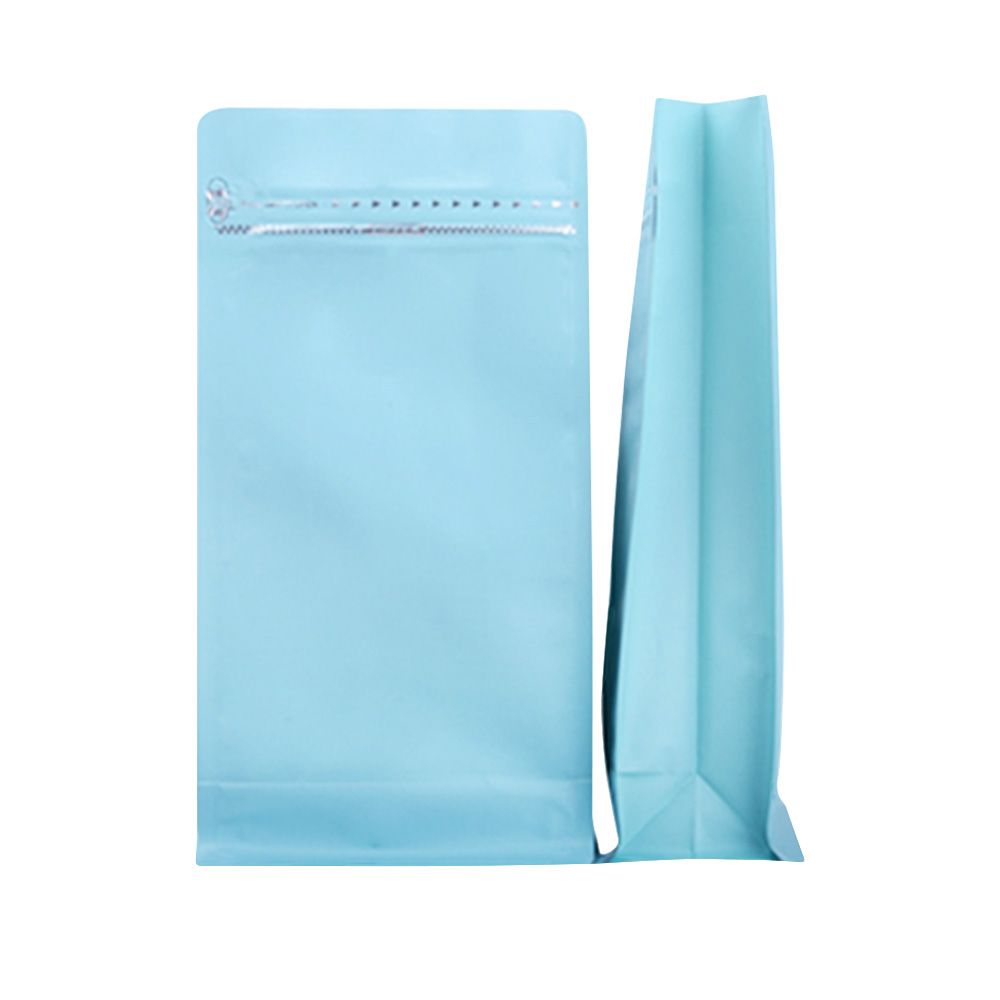 Wholesale blue flat bottom pouch with zipper coffee packaging bags