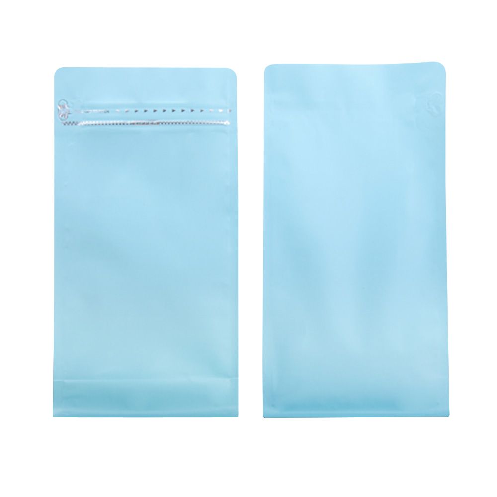Wholesale blue flat bottom pouch with zipper coffee packaging bags