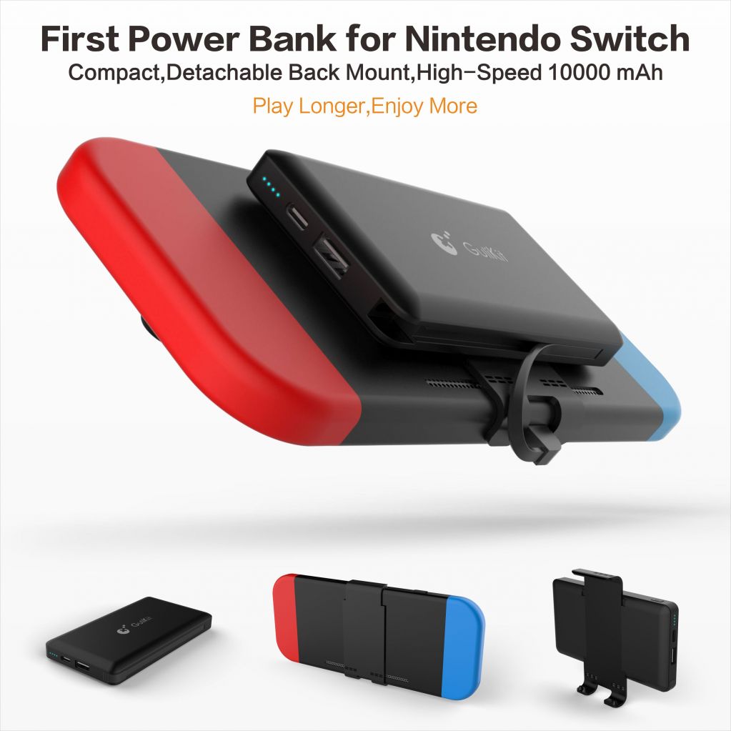 10000mAh External Back Power Bank Battery Charger Portable for Nintendo Switch