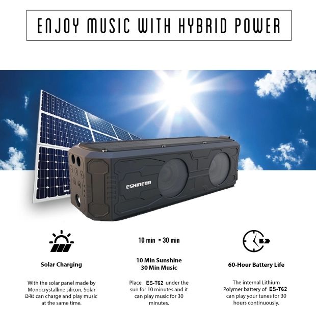 Solar Powered USB Wireless Bluetooth LED Speaker Flashlight Outdoor Camping Lamp