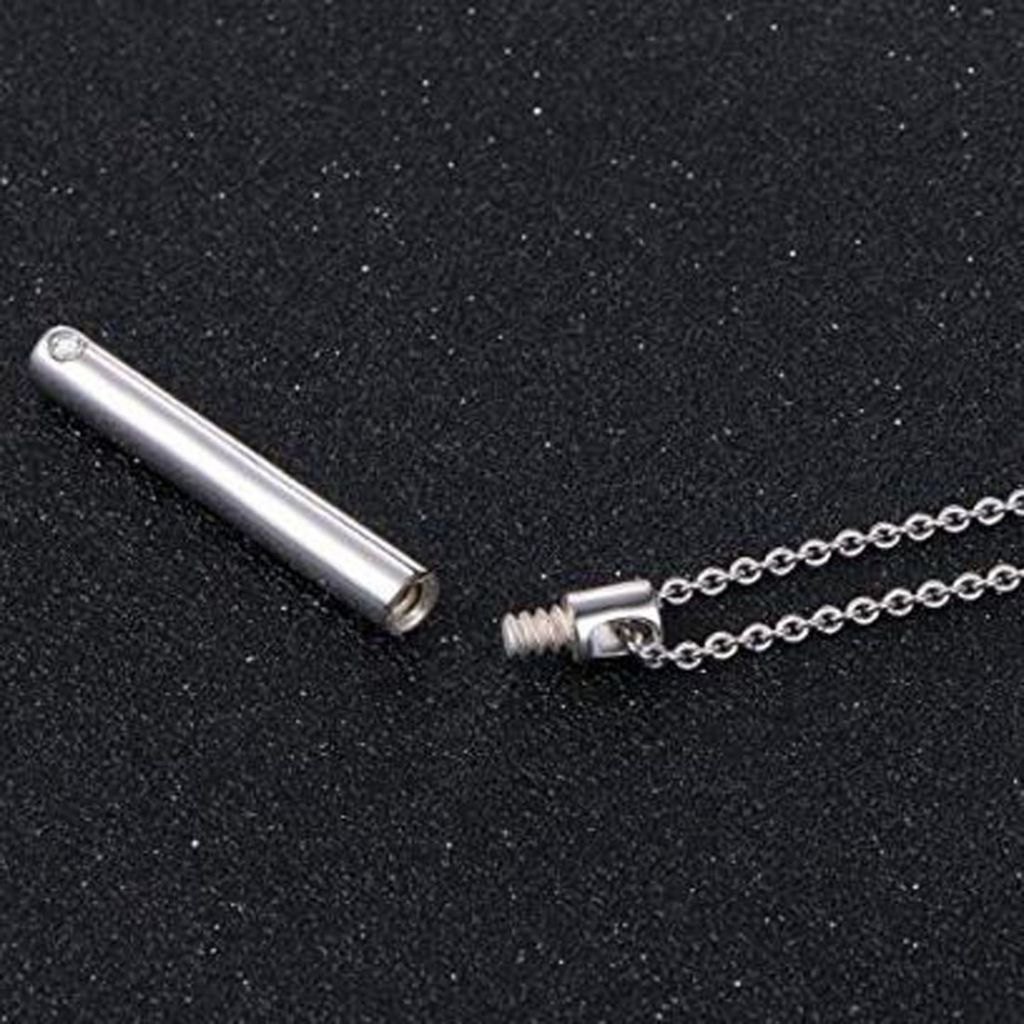 Minimalist Bar Urn Pendant Memorial - Ashes Keepsake Exquisite Cremation Jewelry