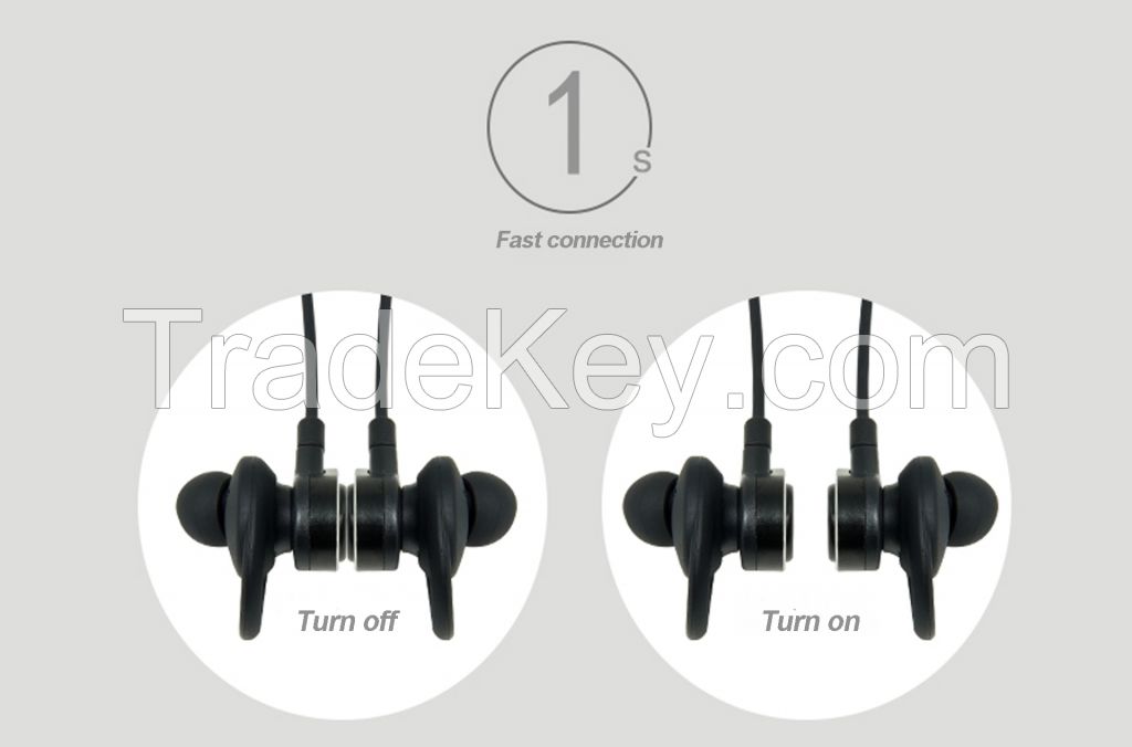 Wireless sport magnetic control earphone with csr8645 aptX codec earphone