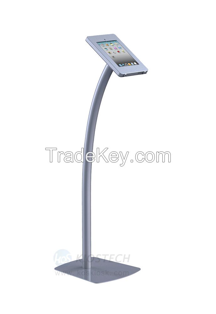 Curved iPad floor stand tamper-proof anti-theft iPad kiosk stand security tablet hodler