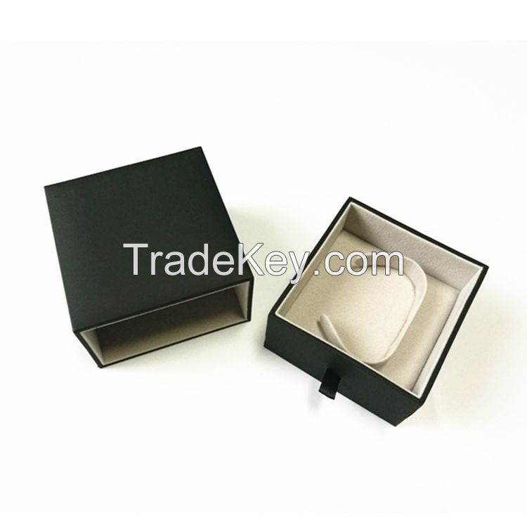 High Quality Black Custom LOGO Jewelry Gift Paper Sliding Drawer Cardboard Box 