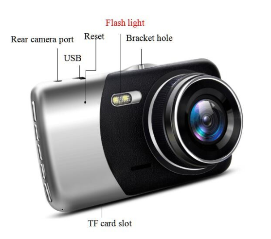 4 Inch IPS FHD 1080P Dual Lens Car DVR Camera