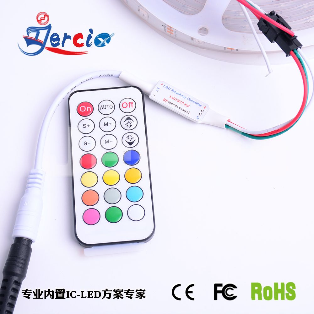 Hongkong Jercio wireless high quality LED RF-21key Controllers Remote Control with Touch Ring Keys 5V-24V