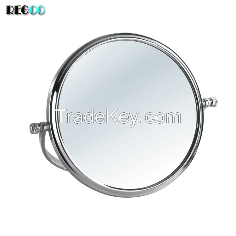 Makeup mirror round 3X magnifying folding magic wall mounted antique brass cosmetic mirror