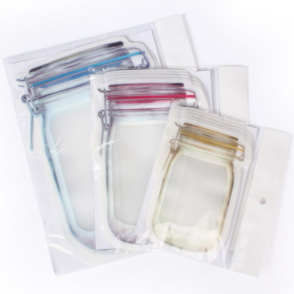 Mason Jar Shape Stand Up Pouch Ziplock Bag