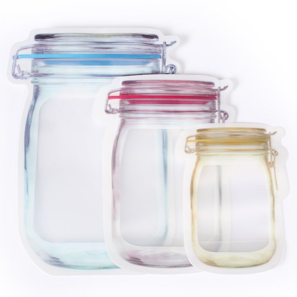 Mason Jar Shape Stand Up Pouch Ziplock Bag