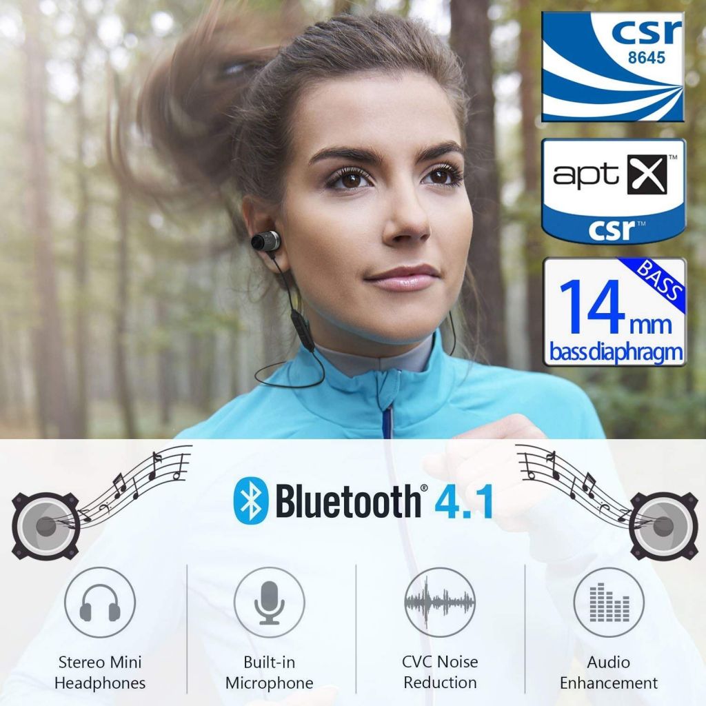 Bluetooth Headphones, Wireless Earbuds Sport in-Ear