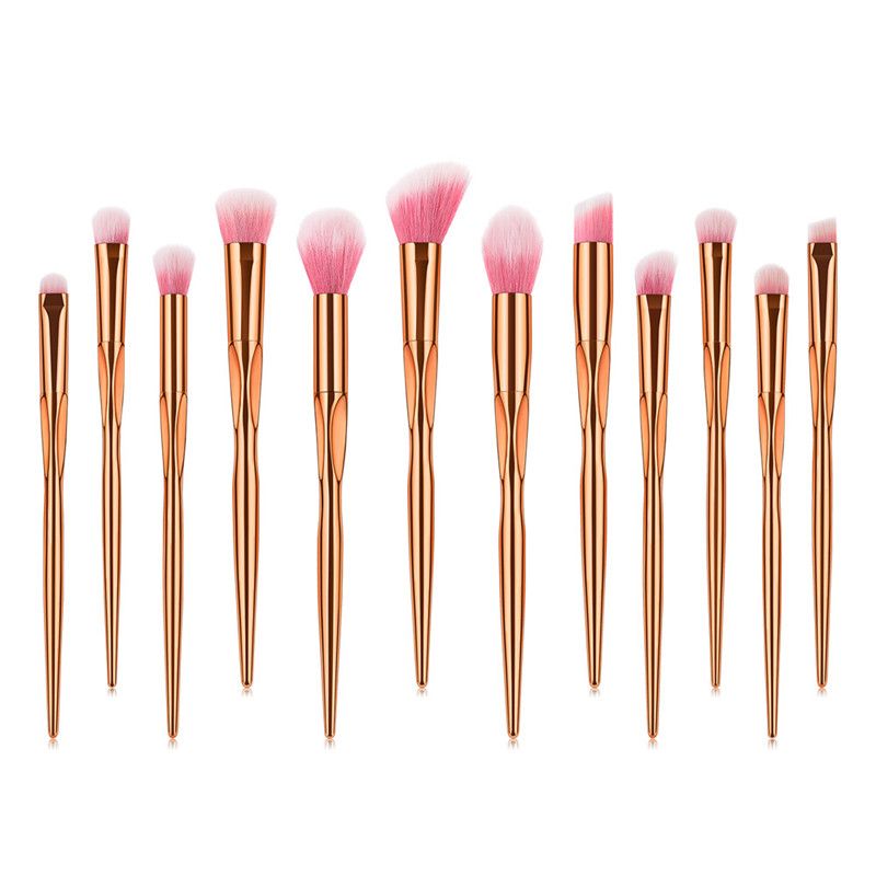 Drop Shipping Makeup Brushes 8pcs Heart type - Rose Gold Set Powder Foundation Eye Shadow Blush Rose Gold Cosmetic Brushes