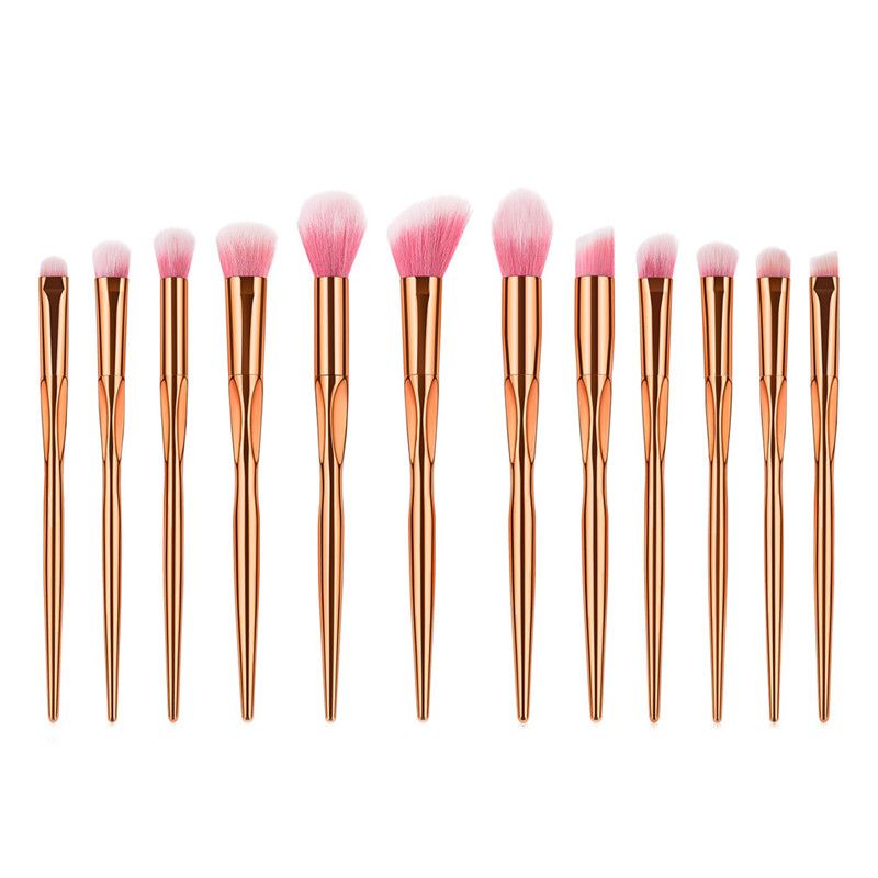 Drop Shipping Makeup Brushes 12pcs Heart Type - Rose Gold Set Powder Foundation Cosmetic Blush Eyeshadow Brushes