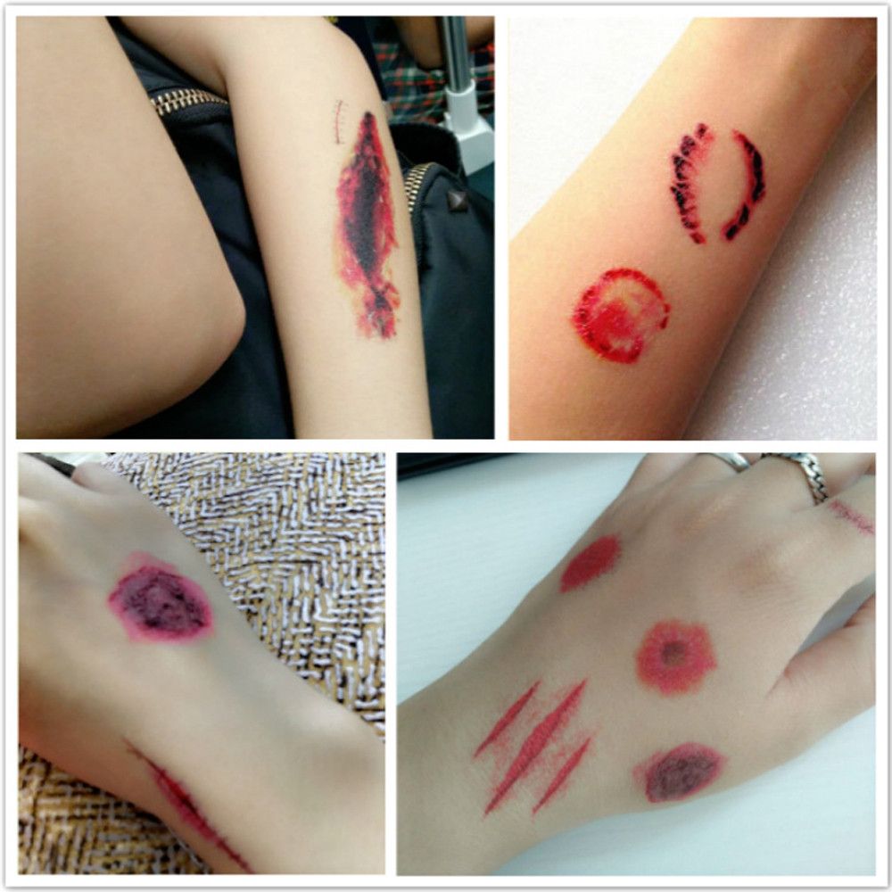 Waterproof Halloween Tattoo Stickers Body Face Vampire Temporary Tattoos Fake Tattoos Sticker