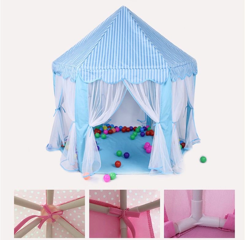 Children's Hexagonal Princess Castle Kid's Tent Indoor and Outdoor Tissue Toy Play House Mosquito Net tent for children