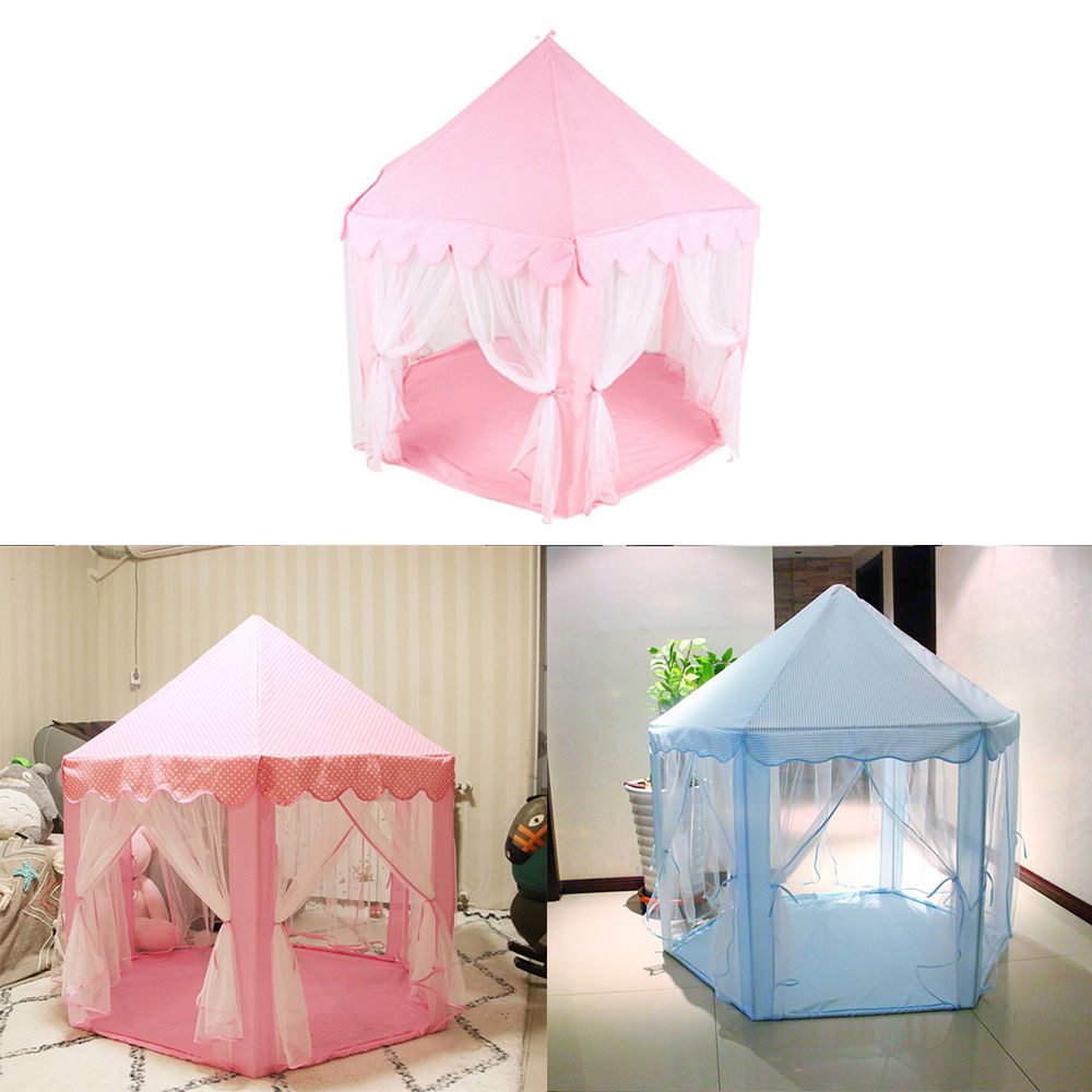 Portable Chiffon Hexagonal Princess Castle Play House Tent Lodge Children Outdoor Garden Toy Gifts Play House Tent 