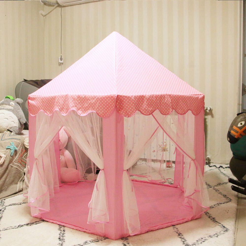 Portable Chiffon Hexagonal Princess Castle Play House Tent Lodge Children Outdoor Garden Toy Gifts Play House Tent 