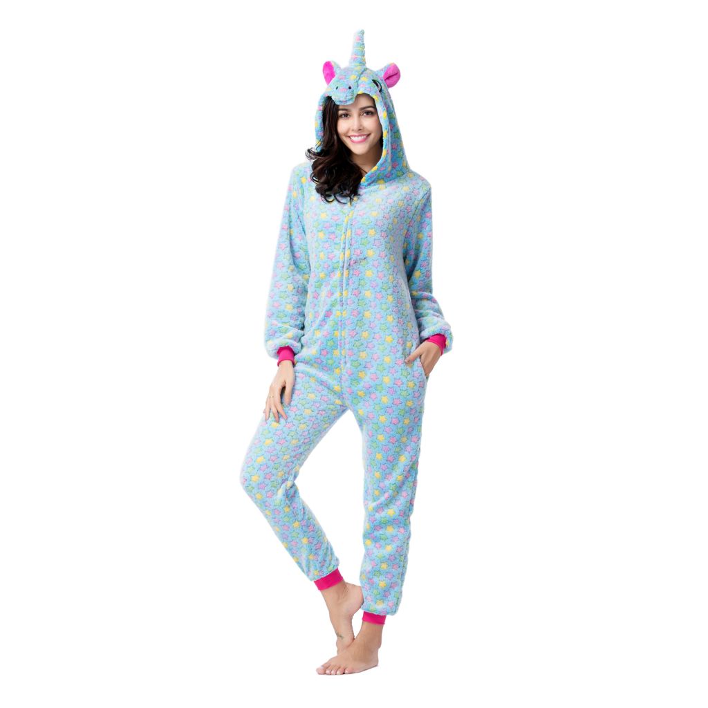 Wholesale Adult Women Pajamas Custom Kigurumi Uniocrn Onesie Pajamas Flannel Adult Onesie Pyjamas 