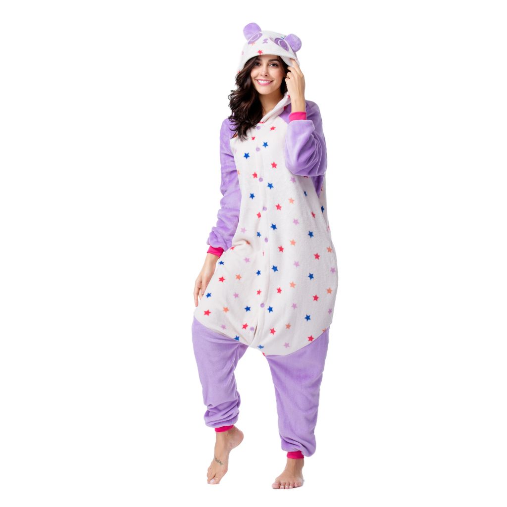 Wholesale Adult Sexy Adult Onesie Pajamas Custom New Star Panda Kigurumi Flannel Women Pajamas Kigurumi Onesie Pajamas