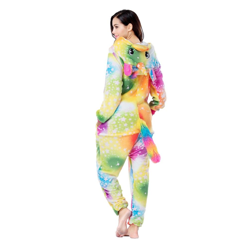 Wholesale Adult Pajamas Costume Colorful Star Unicorn Sexy Adult flannel Onesie Pajamas Kigurumi Pajamas 