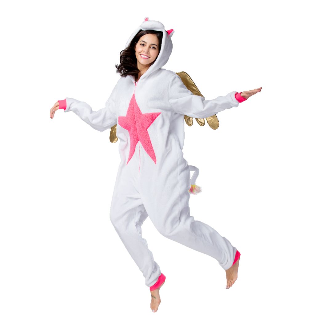 Wholesale Adult Pajamas Costume Golden Wings Unicorn Adult Flannel Onesie Pajamas Kigurumi Pajamas