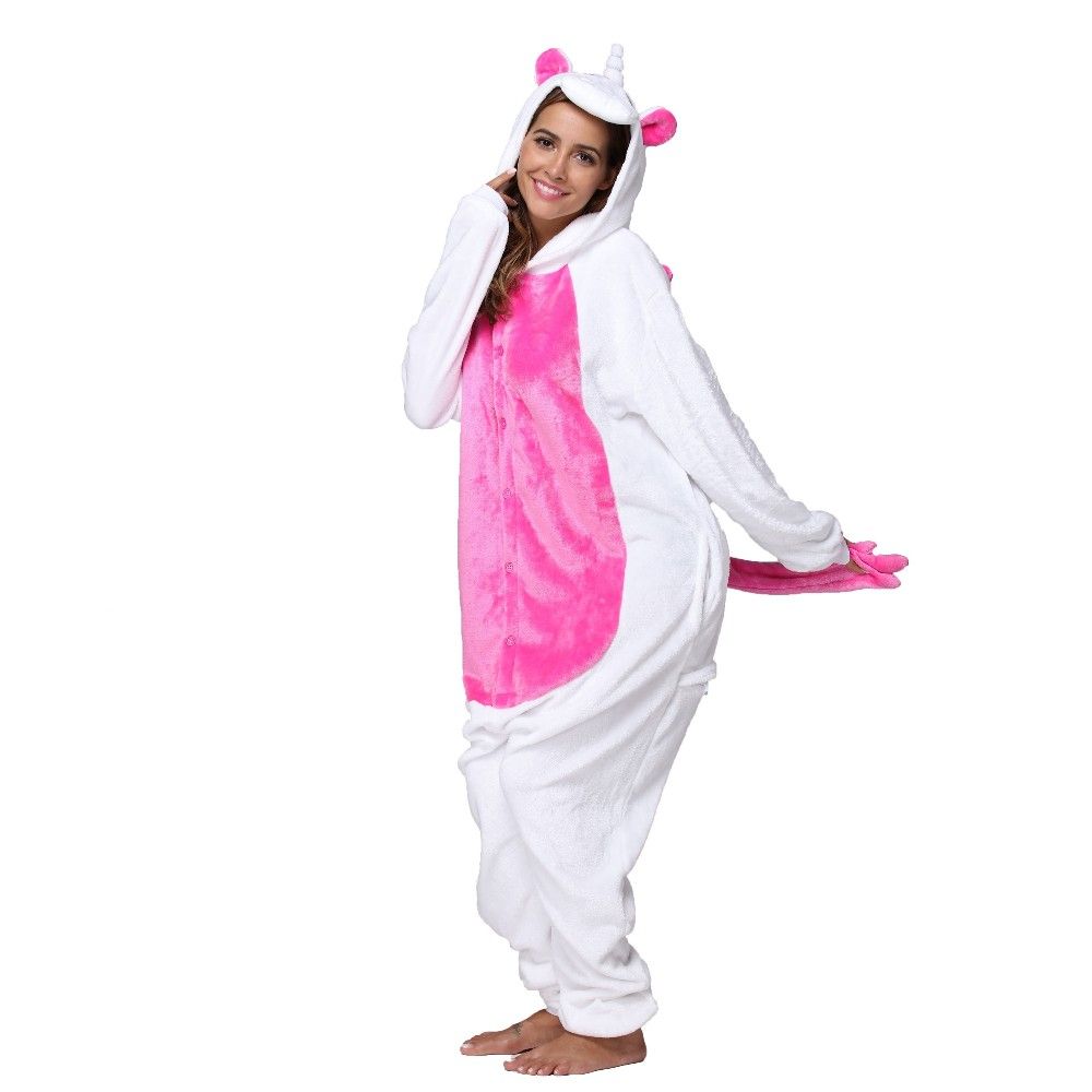 Wholesale Adult Pajamas Custom Sexy Adult Onesie Rose Unicorn Kigurumi Flannel Women Pajamas Kigurumi Onesie Pajamas Sleepwear