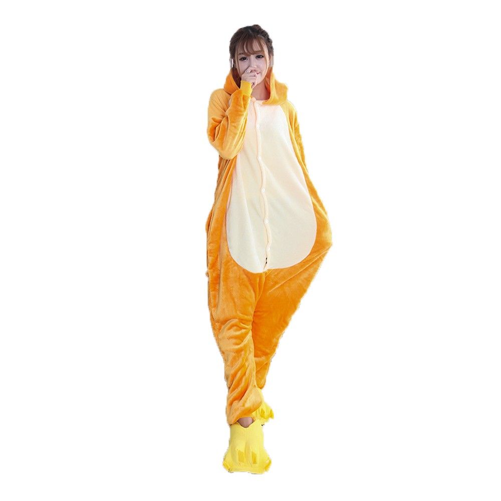 Wholesale Sexy Adult Onesie Pajamas Orange Monkey Kigurumi Flannel Women Pajamas Kigurumi Onesie Pajamas