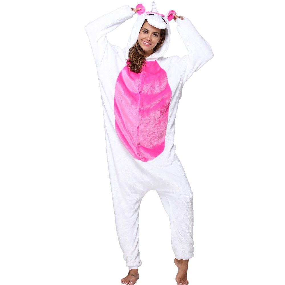 Wholesale Adult Pajamas Custom Sexy Adult Onesie Rose Unicorn Kigurumi Flannel Women Pajamas Kigurumi Onesie Pajamas Sleepwear