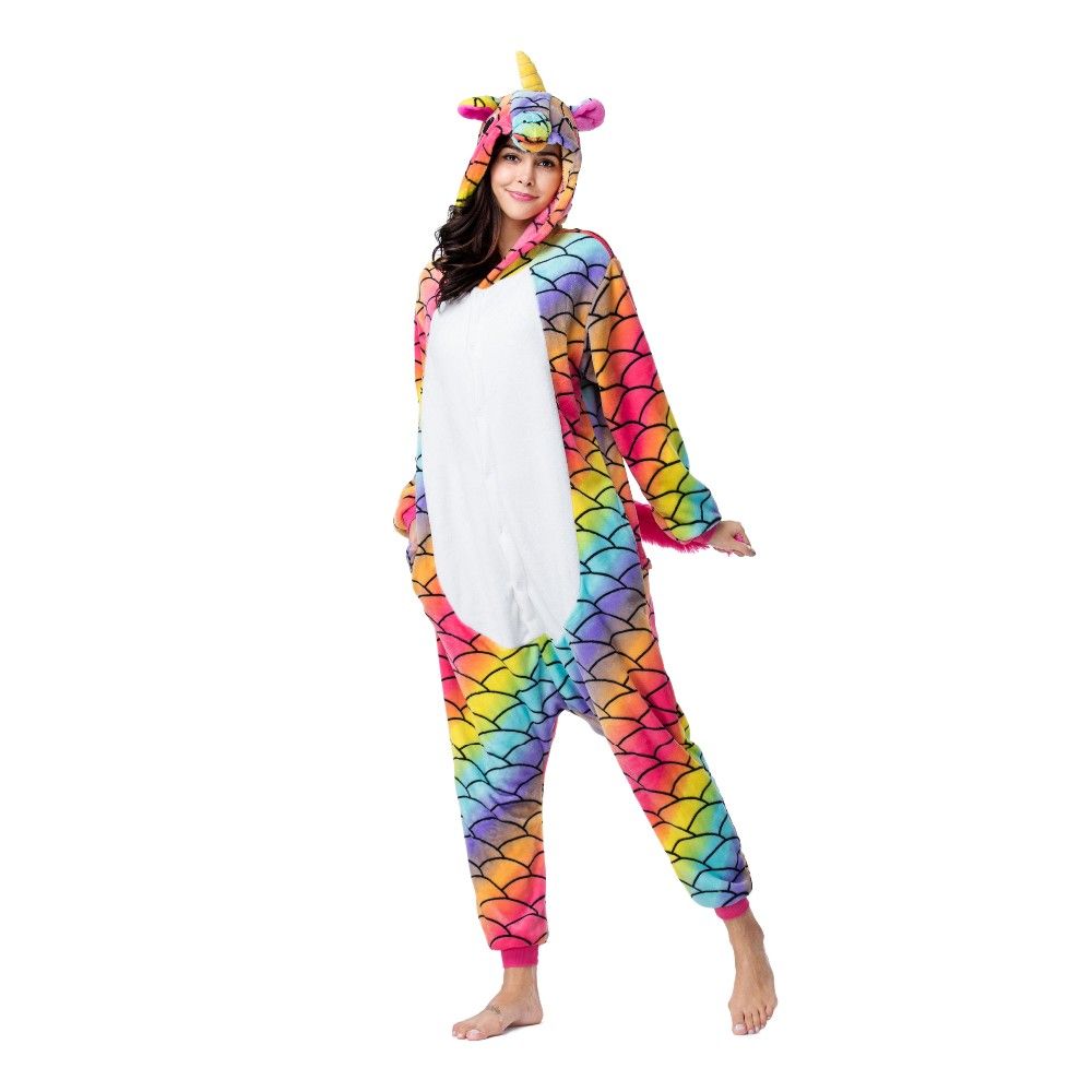 wholesale adult pajamas sexy adult onesie custom fish scale unicorn kigurumi flannel women pajamas kigurumi onesie pajamas 