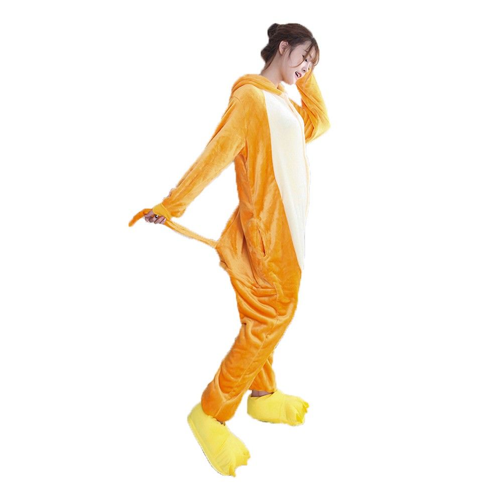 Wholesale Sexy Adult Onesie Pajamas Orange Monkey Kigurumi Flannel Women Pajamas Kigurumi Onesie Pajamas