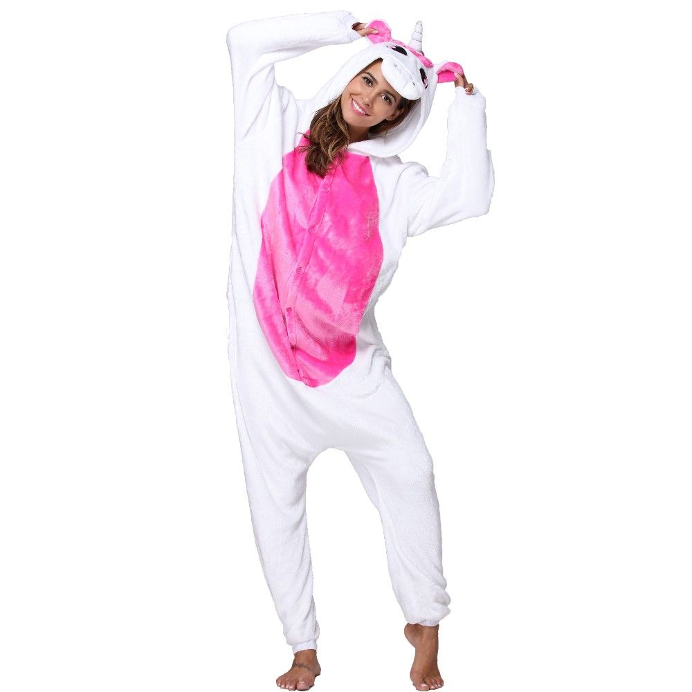 Wholesale Adult Pajamas Custom Sexy Adult Onesie Rose Unicorn Kigurumi Flannel Women Pajamas Kigurumi Onesie Pajamas Sleepwear