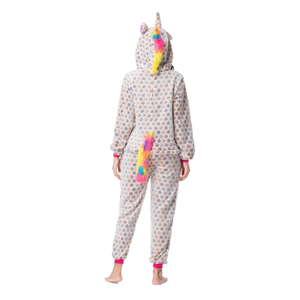 Wholesale Adult Pajamas Custom Sexy Onesie Adult Yellow Star Unicorn Kigurumi Flannel Women Pajamas Kigurumi Onesie Pajamas