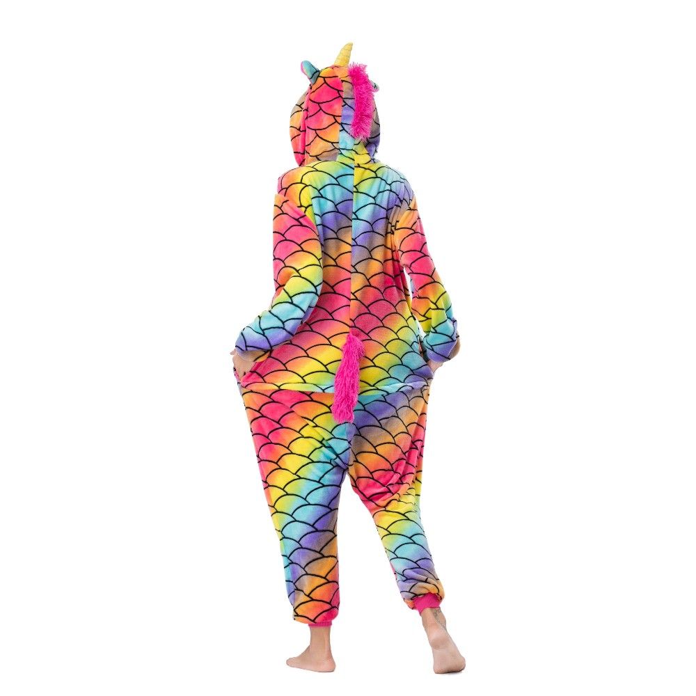 wholesale adult pajamas sexy adult onesie custom fish scale unicorn kigurumi flannel women pajamas kigurumi onesie pajamas