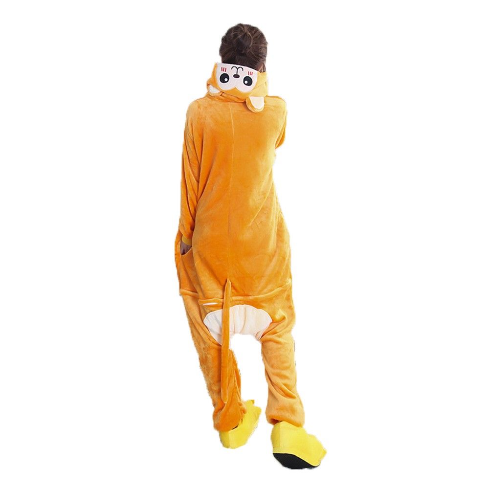 Wholesale Sexy Adult Onesie Pajamas Orange Monkey Kigurumi Flannel Women Pajamas Kigurumi Onesie Pajamas