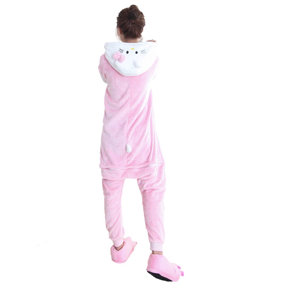 Wholesale Adult Pajamas Sexy Adult Hello Kitty Kigurumi Flannel Women Pajamas Kigurumi Onesie Pajamas