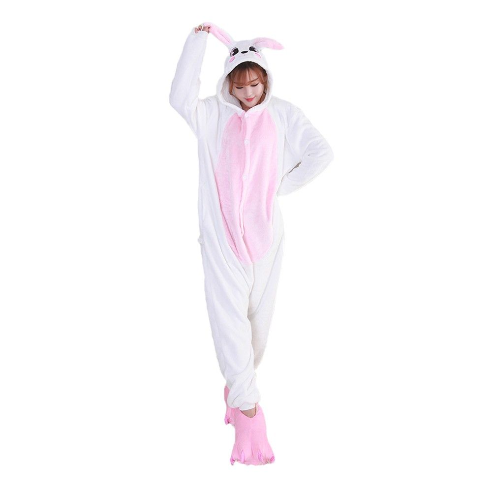 Wholesale Women Pajamas Sexy Adult Onesie Pink Rabbit Kigurumi Flannel Women Pajamas Kigurumi Onesie Pajamas