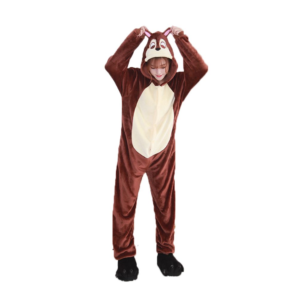 Wholesale Adult Animal Pajamas Women Onesie Custom Chipmunk Kigurumi Flannel Women Pajamas Kigurumi Onesie Pajamas