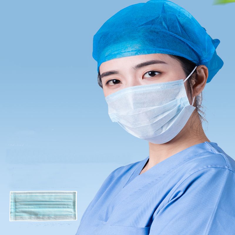 Disposable Earloop Procedure Nonwoven Face Mask 3 ply for Adult use