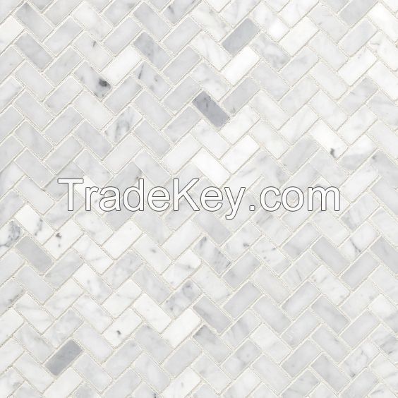 Herringbone marble mosaic 