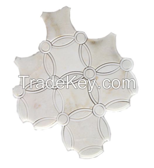 water jet marble mosaic wall tile