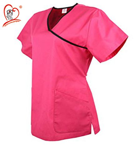 Women's Tunic Mock Wrap Hospital Medical Workwear Scrub Top