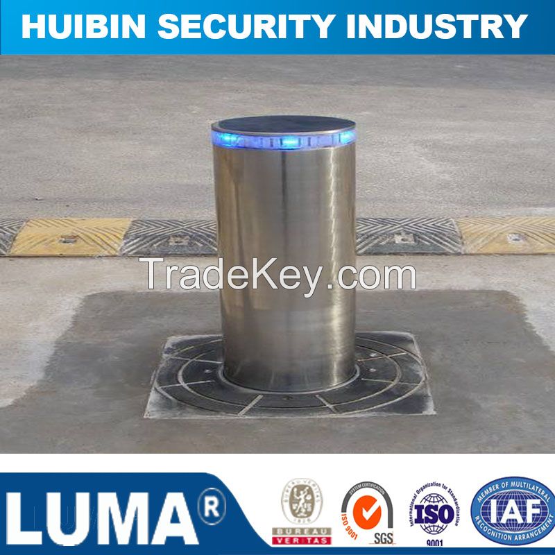 Traffic Barrier Automatic Rising Stainless Steel Bollard with Solar Light