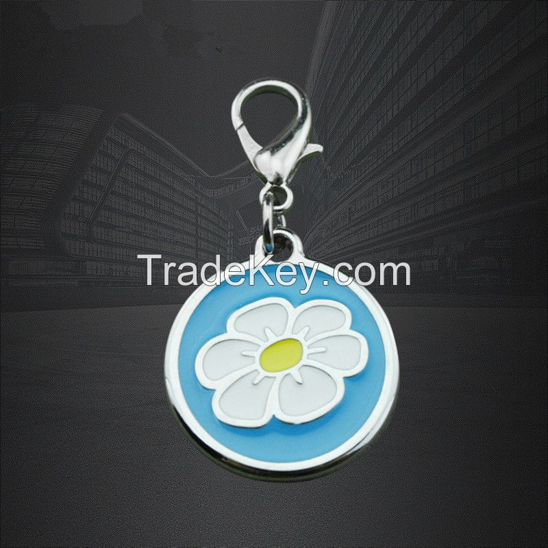 Round Shaped Flower QR Code Pet Tags Waterproof Tracking Dog Tags 