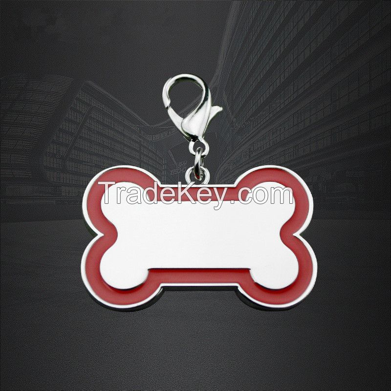 Customize Zinc Alloy Dog Tags Bone Design Pet Tag with QR Code 