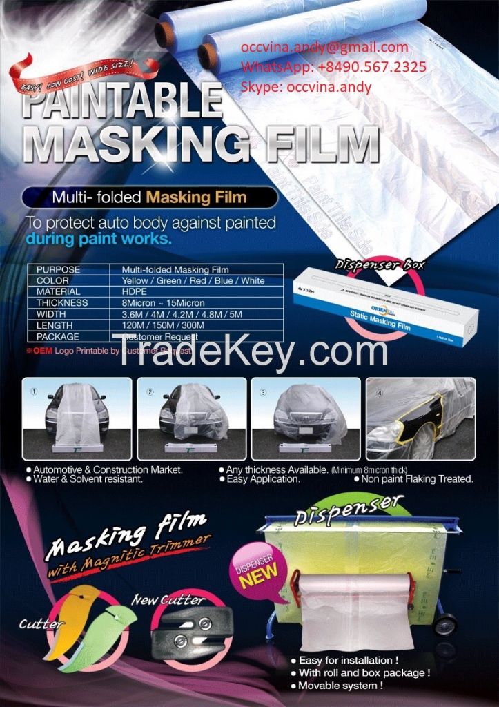 Auto paint masking film /Car paint masking film