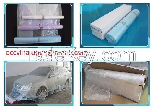 Coreless auto paint masking film/Painters plastic masking film for car painting protection