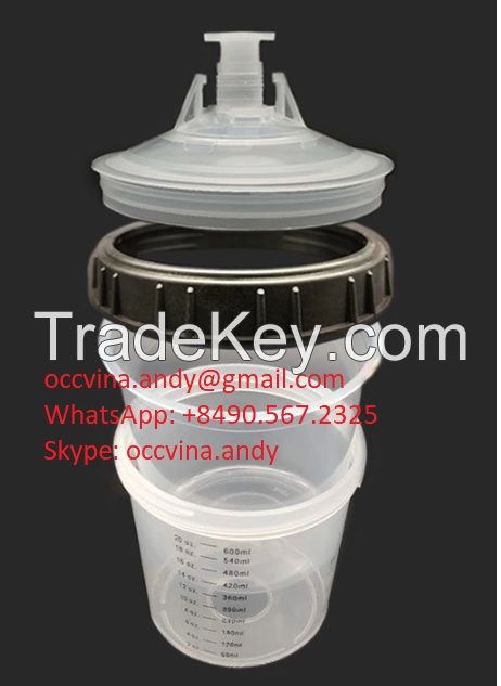 Spray Mixing Cup/Auto system Cup Lid and Liner paint mixing cup