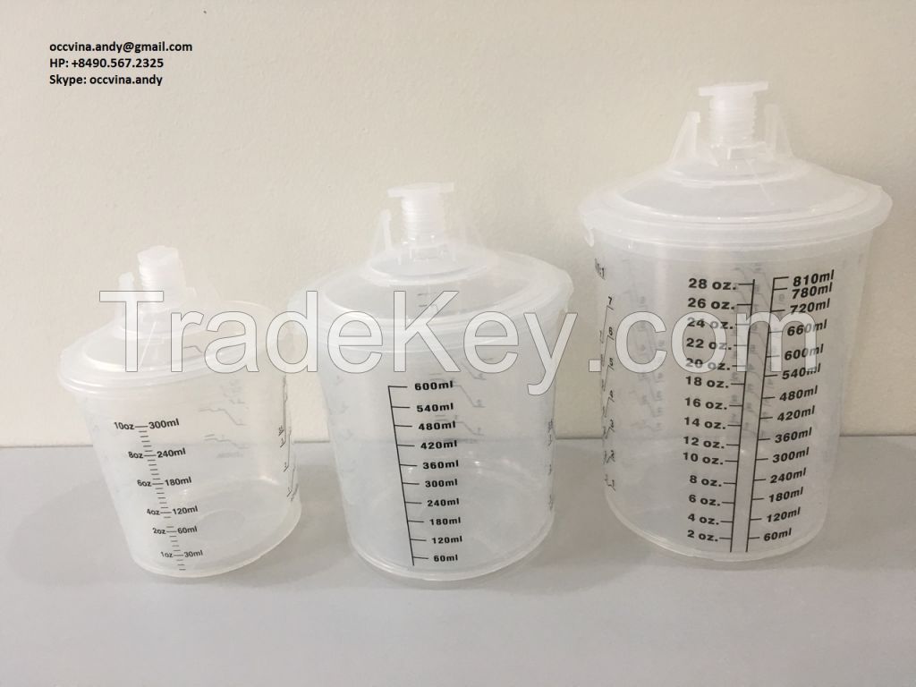 Spray Mixing Cup/Auto system Cup Lid and Liner paint mixing cup